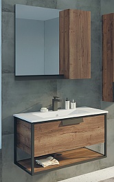 Comforty Мебель для ванной Бонн 90 (Quadro) подвесная дуб темный – фотография-1